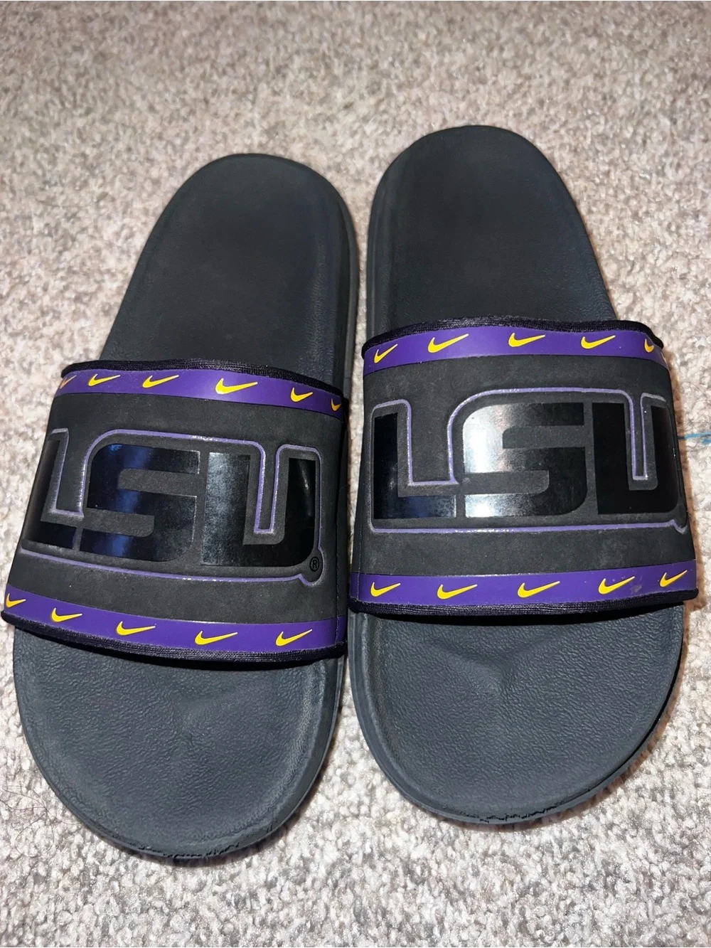 Nike LSU Black & Purple Slide Sandals